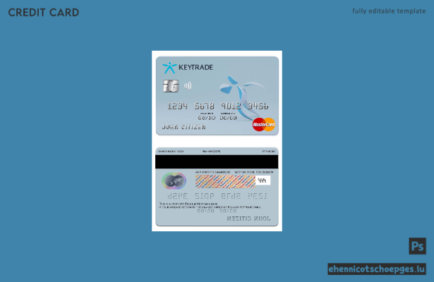 Beispielvorschau der belgischen Keytrade Bank Mastercard
